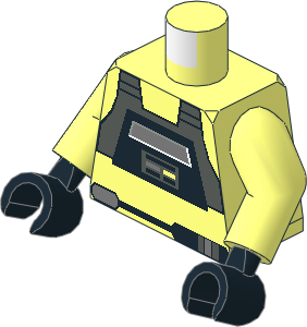 Minifig Torso with Arms and Hands with SW Rebel A-Wing Pilot Pattern