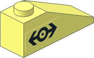 Slope Brick 33  3 x  1 with Black Train Logo Right Sticker