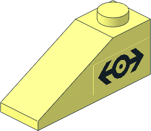 Slope Brick 33  3 x  1 with Black Train Logo Left Sticker