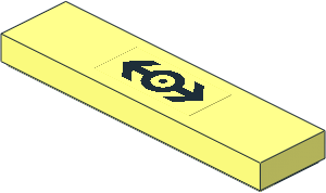 Tile 1 x 4 with Black Train Logo Sticker