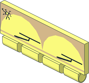 Windscreen  1 x  4 x  1.333 Bottom Hinge w/ Wipers/Crack Pattern