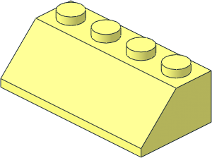 Slope Brick 45  2 x  4 with Envelope and Post Horn Sticker on Back Side