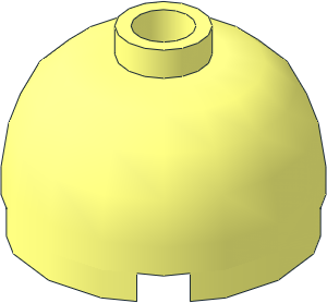 Cylinder  2 x  2 with Dome Top with Axle Hole and Blocked Stud