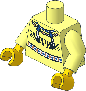 Minifig Torso with Arms and Hands with American Indian Necklace and Fringe Pattern