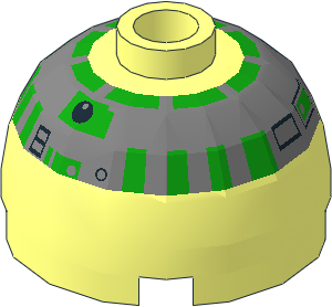 Cylinder  2 x  2 with Dome Top with SW BrGreen/Silver R5 Pattern