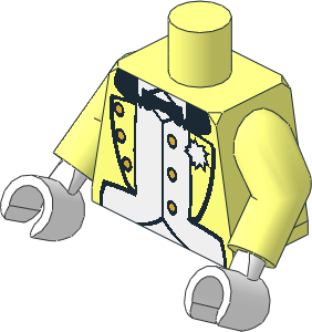 Minifig Torso with Arms and Hands with Jacket, Bow Tie, Vest, Boutonniere Pattern