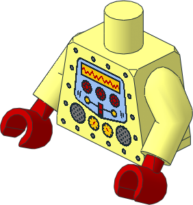 Minifig Torso with Arms and Hands with Clockwork Robot Pattern