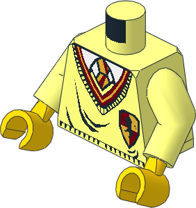Minifig Torso with Arms and Hands with HP Gryffindor Uniform Pattern