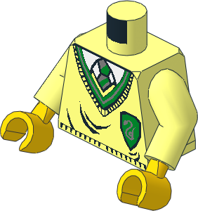 Minifig Torso with Arms and Hands with HP Slytherin Uniform Pattern