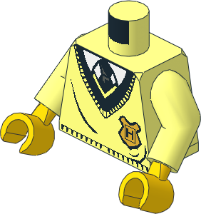 Minifig Torso with Arms and Hands with HP Hogwarts Uniform Pattern