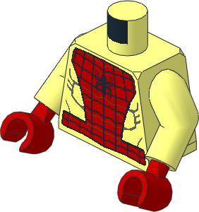 Minifig Torso with Arms and Hands with Spider Man Pattern