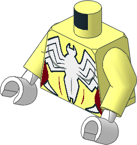 Minifig Torso with Arms and Hands with Spider-Girl Pattern