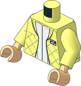 Minifig Torso with Arms and Hands with SW Leia Hoth Jacket Pattern