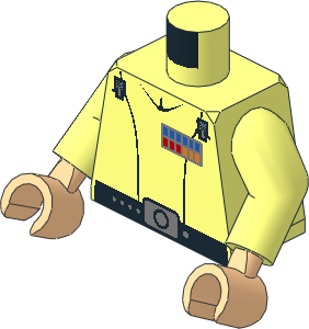 Minifig Torso with Arms and Hands with SW Imperial Grand Moff Pattern