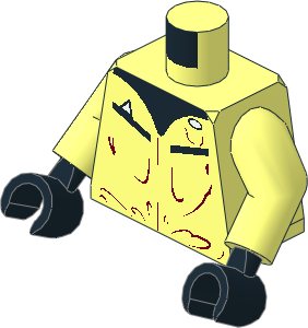 Minifig Torso with Arms and Hands with SW Black Collar and Pockets Pattern