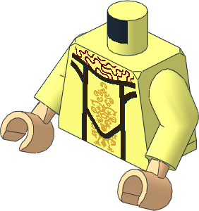 Minifig Torso with Arms and Hands with SW Female Dress with Gold Ornaments Pattern