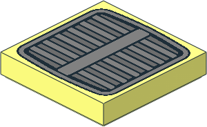 Tile  2 x  2 with Dark Silver and Dark Bluish Gray Tractor Grille Pattern