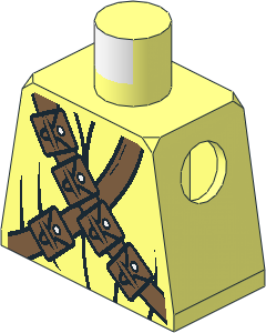 Minifig Torso with SW Jawa with Light Brown Pouches (2005) Pattern