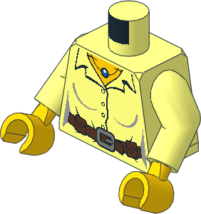 Minifig Torso with Arms and Hands with Blouse, Belt and Necklace Pattern