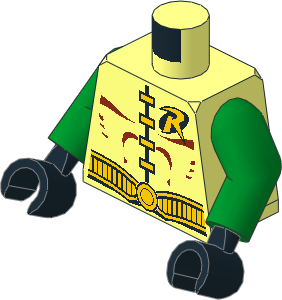 Minifig Torso with Arms and Hands with Batman Robin Pattern