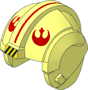 Minifig Helmet Star Wars Rebel Pilot with Red Rebel Logo Pattern