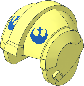 Minifig Helmet Star Wars Rebel Pilot with Blue Rebel Logo Pattern