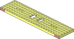 Train Base  6 x 24 with Red/White Diagonal Stripes on Both Sides Stickers