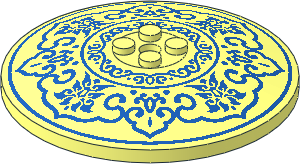 Dish  8 x  8 Inverted With Blue Flower Petals, Dots and Circle Border Pattern