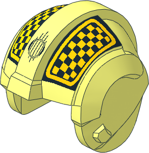 Minifig Helmet SW Rebel Pilot with Checkered Pattern