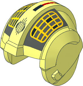 Minifig Helmet SW Rebel Pilot with Yellow Grid on Grey Pattern