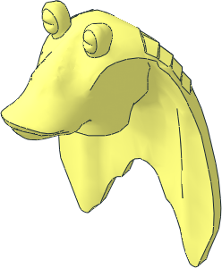 Minifig Head Gungan with Split Eyes (Needs Work)