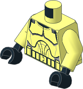 Minifig Torso with Arms and Hands with SW Clone Trooper Armour (Clone Wars) Pattern