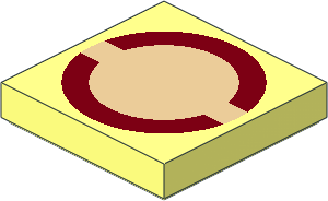 Tile  2 x  2 with Dark Red Semi-Circles Pattern