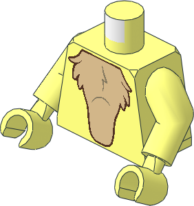 Minifig Torso with Arms and Hands with Tan Furry Chest Pattern
