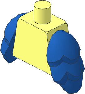 Minifig Torso with Blue Bird Wing Arms Pattern