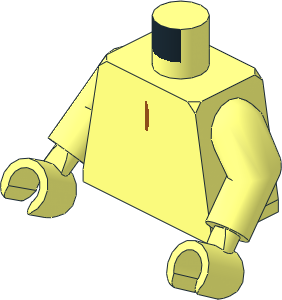 Minifig Torso with Arms and Hands with Dark Orange and Yellow Feathers Pattern