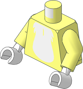 Minifig Torso with Arms and Hands with White Furry Chest Pattern