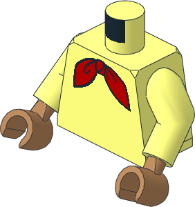 Minifig Torso with Arms and Hands with Red Neckerchief Pattern