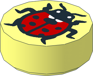 Tile  1 x  1 Round with Red Ladybug Pattern