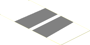 Sticker  1.8 x  3.8 with Silver Trapezoids on White Background