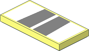 Tile  2 x  4 with Silver Trapezoids on White Background Sticker