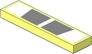 Tile  1 x  4 with Silver Trapezoids on White Background Sticker