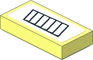 Tile  1 x  2 with Black Air Vents on White Background Right Sticker