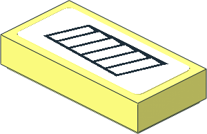 Tile  1 x  2 with Black Air Vents on White Background Left Sticker