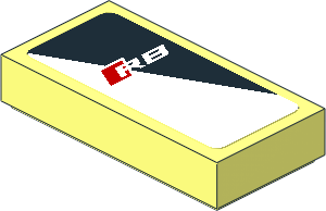 Tile  1 x  2 with R8 Logo on Black and White Background Right Sticker