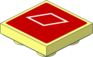 Tile  2 x  2 Inverted with White Audi Sport Logo on Red Background Sticker