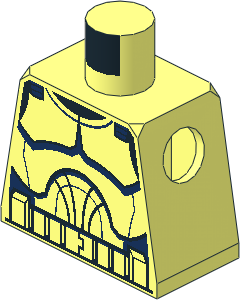 Minifig Torso with SW Senate Commando Armour (Clone Wars 2009) Pattern