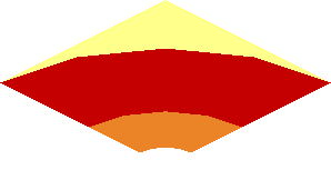 ~Tile  2 x  6 with Orange 'JAZZ' with Red and White Outlines Pattern - Corner 1