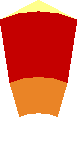 ~Tile  2 x  6 with Orange 'JAZZ' with Red and White Outlines Pattern - Corner 3