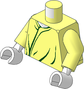 Minifig Torso with Arms and Hands with HP Voldemort Dark Green Robe Lines Pattern